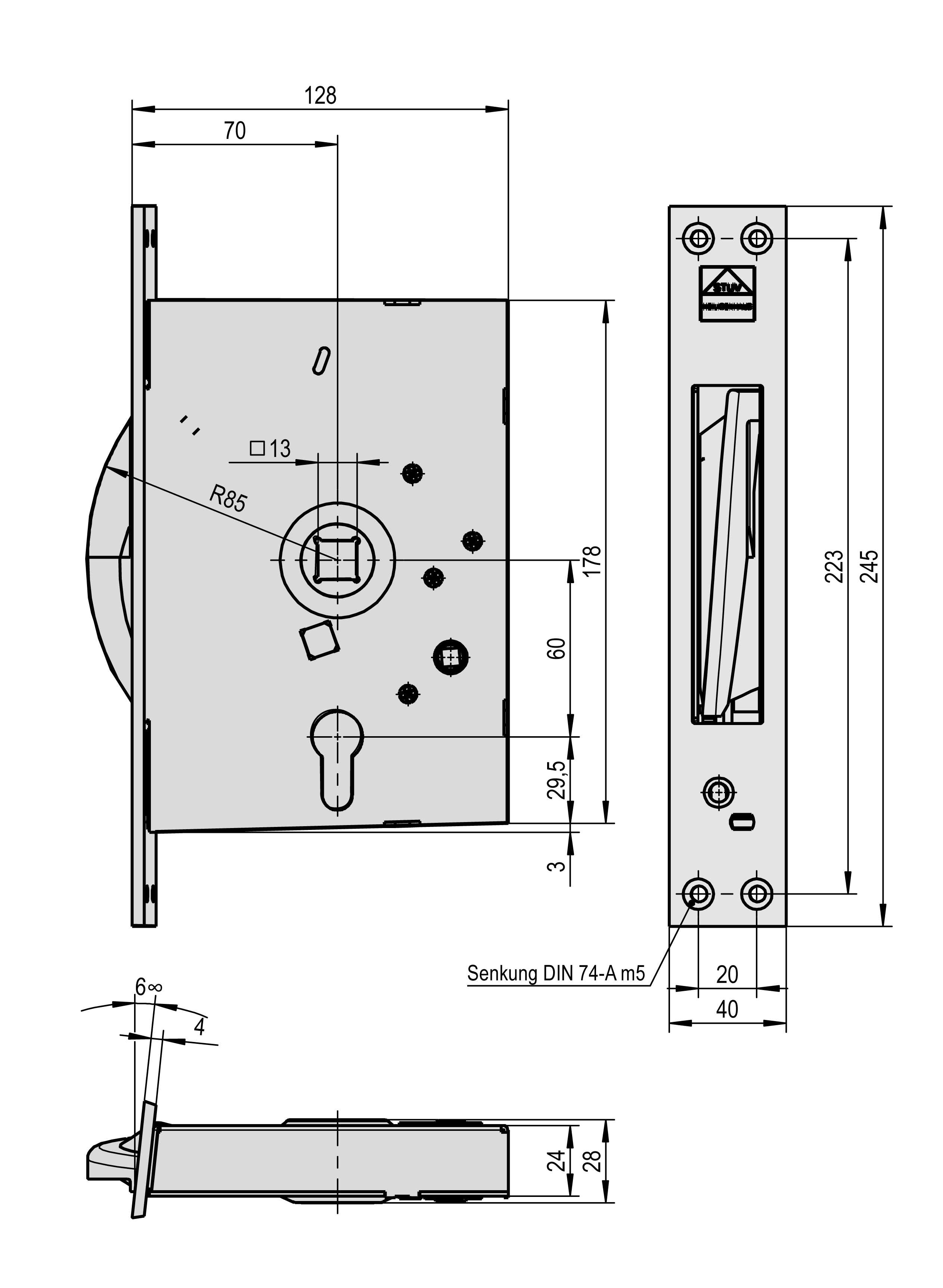Einsteck-Schnecken-Schloss für KRT links-3.16.0410.2-STUV Einsteck-Schnecken-Schloss für KRT links-3.16.0410.2-Schloss , Kühl- & Tiefkühlraumtürverschlüsse-STUV